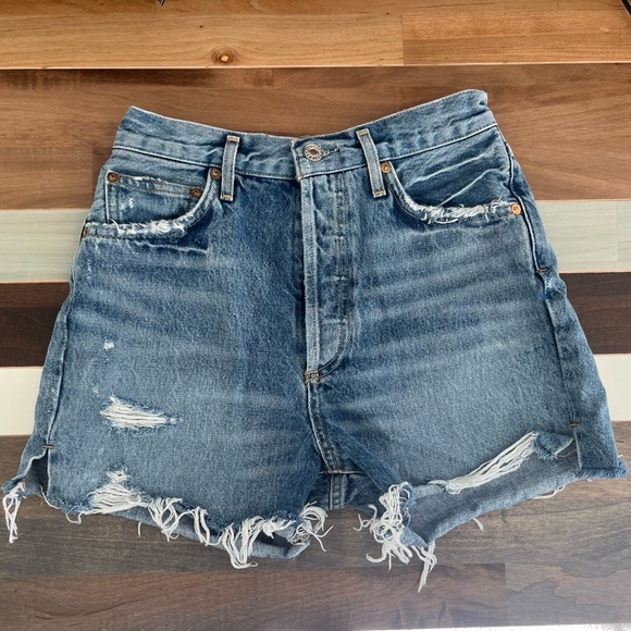 Agolde Dee Ultra High Rise Cutoff Denim Shorts - Picture 3 of 5